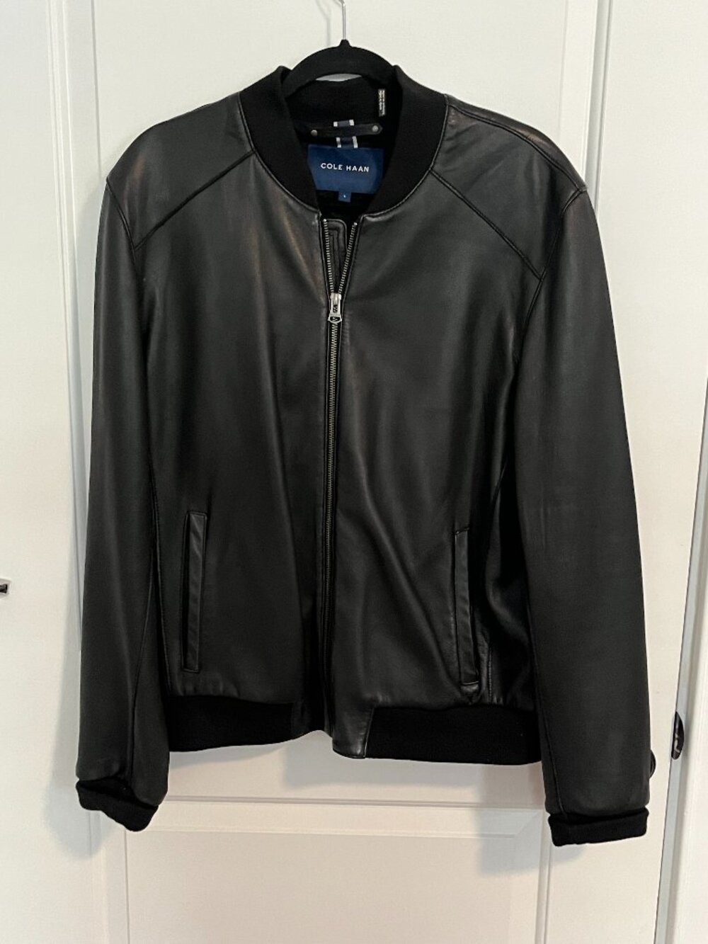 Vintage Cole Haan Leather Jacket/Lambskin Lining